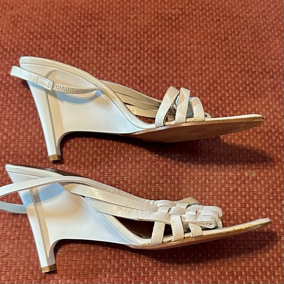 RARE Bottega Veneta White Strappy Wedge Dot Sandal Made In Italy US 6.5 / EU 37 - Picture 5 of 11